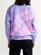 ARIES - Logo-Print Tie-Dyed Fleece-Back Cotton-Jersey Sweatshirt - Purple - XS