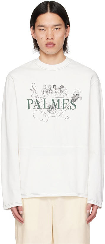 Photo: Palmes White Stumble Tennis Long Sleeve T-Shirt