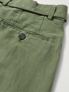 Officine Générale - Hugo Tapered Belted TENCEL Lyocell-Blend Twill Trousers - Green