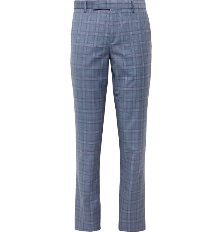 Photo: Paul Smith - Soho Slim-Fit Prince of Wales Checked Wool Suit Trousers - Blue