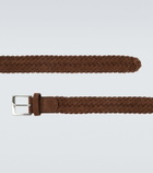 Kiton Woven suede belt