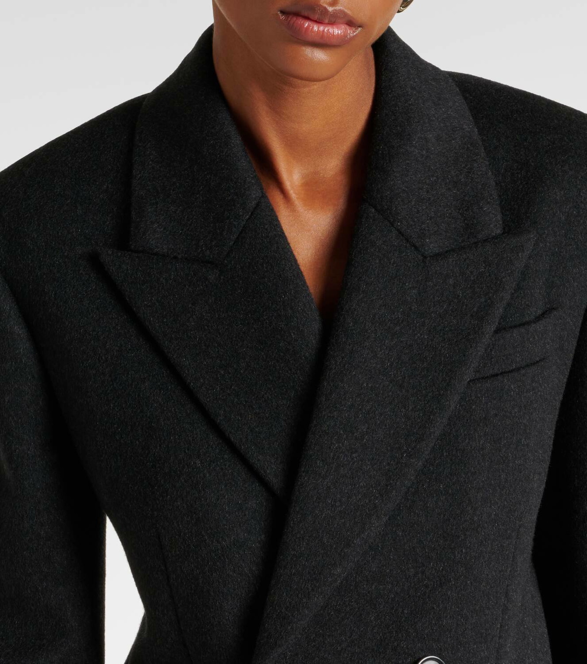 コート SAINT LAURENT Cashmere And Wool Belted Coat Saint Laurent Women's' Cashmere And Wool Belted Coat in