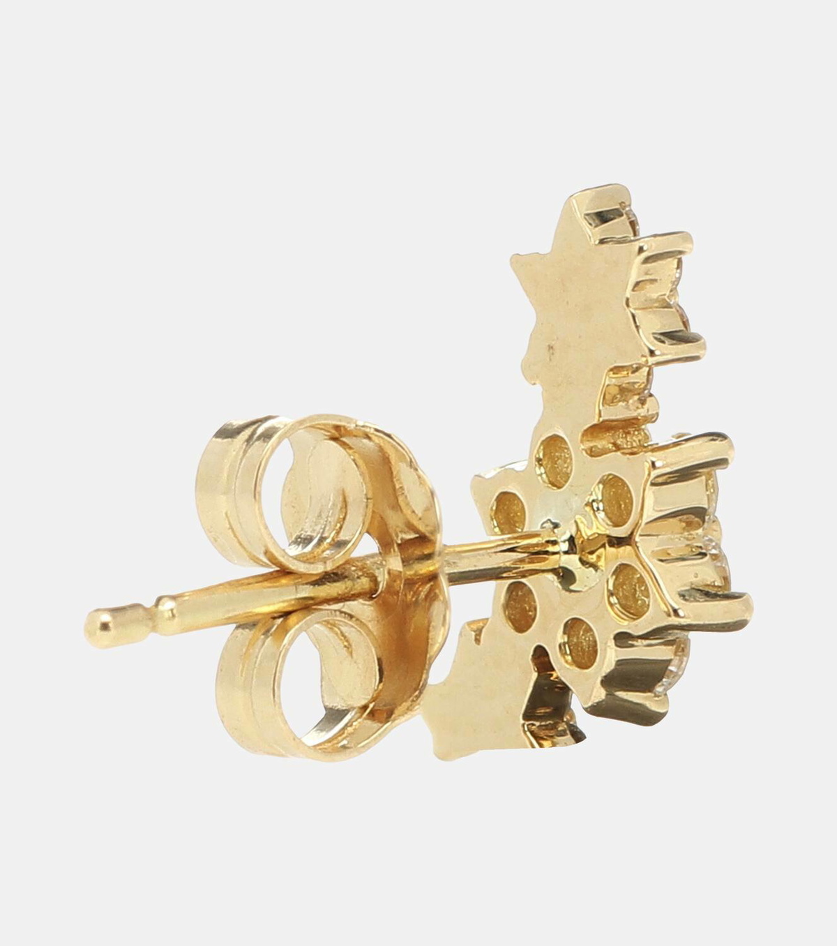Maria Tash Three Flower Garland 14kt gold single earring with diamonds