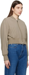 AMI Paris Taupe Zip Bomber Jacket