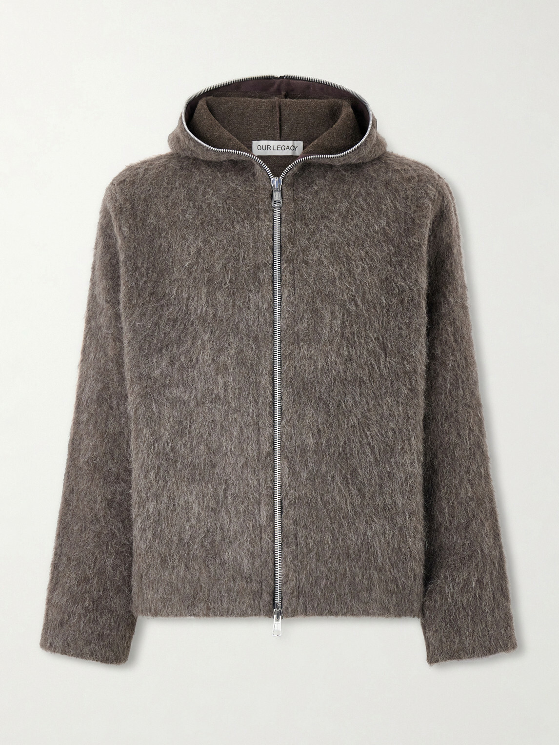 Our Legacy - Brushed-Knit Zip-Up Hoodie - Brown