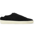 SAINT LAURENT - SL/06 Court Classic Leather-Trimmed Suede Sneakers - Black