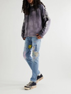 KAPITAL - OKABILLY Slim-Fit Patchwork Embroidered Jeans - Blue