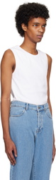 Róhe White Heavy Ribbed Jersey Tank Top