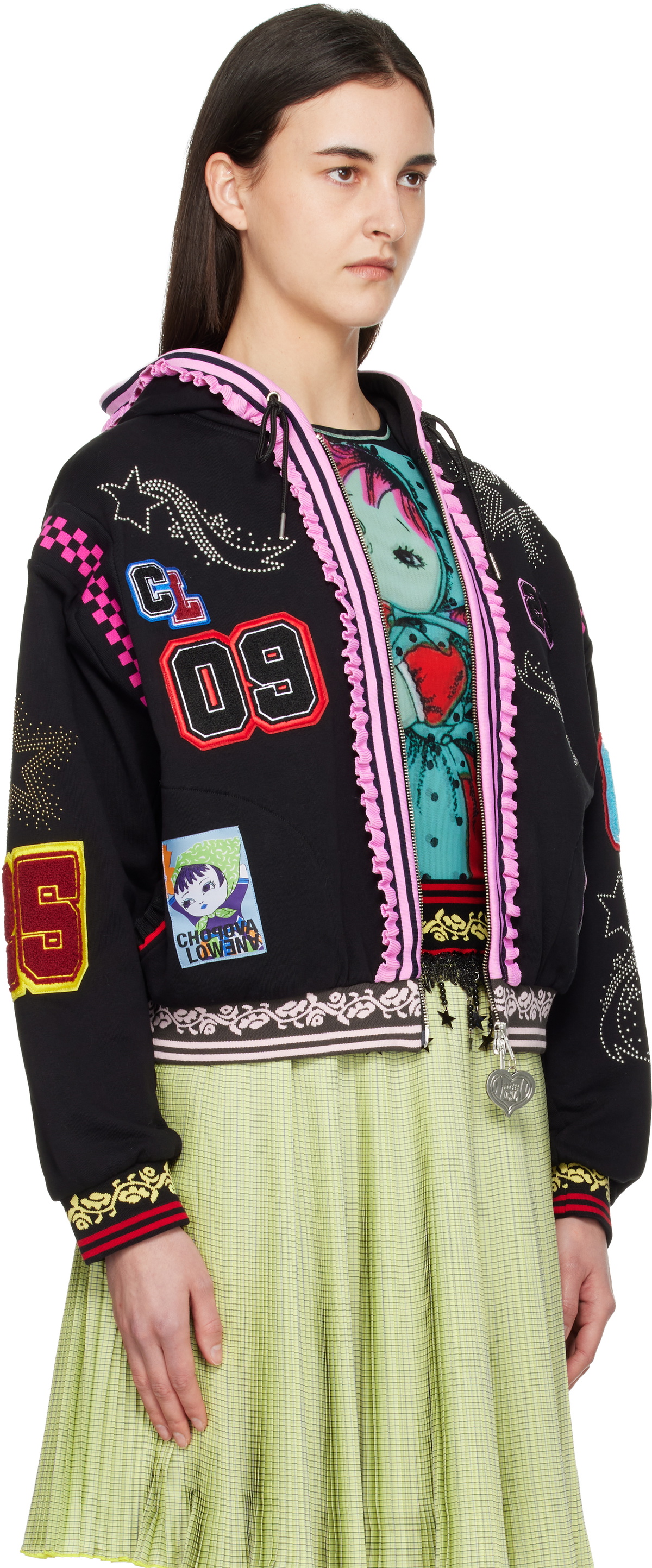 Chopova Lowena Black Wolfpack Hoodie