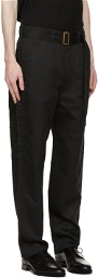 Dunhill Black Linen Carpenter Trousers