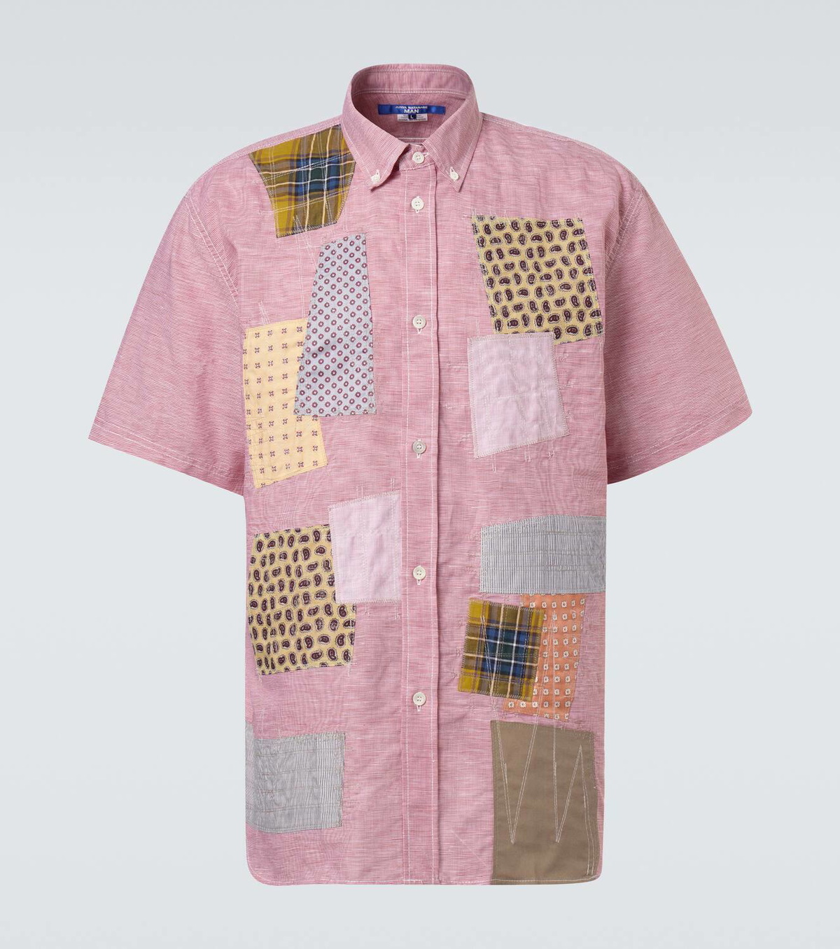 Junya Watanabe Patchwork linen and cotton bowling shirt