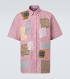 Junya Watanabe Patchwork linen and cotton bowling shirt