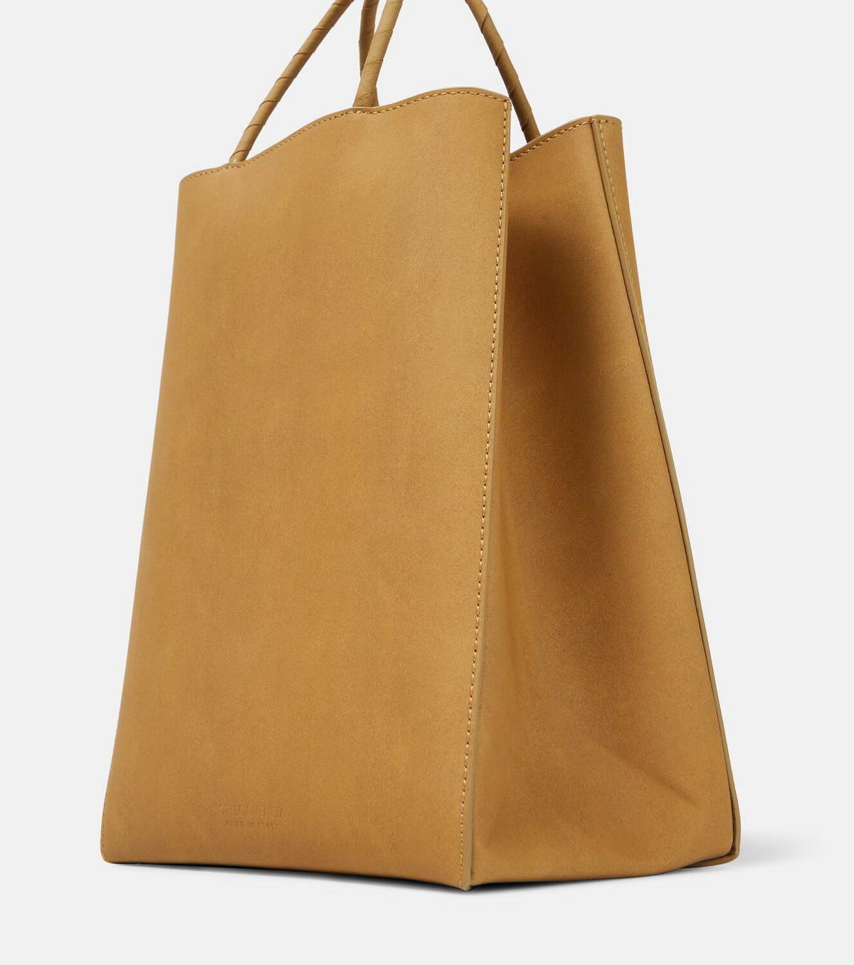 Chocolate Leather Shopping Bag