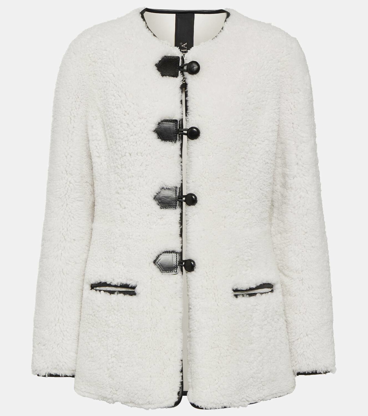 Blancha Leather-trimmed shearling jacket