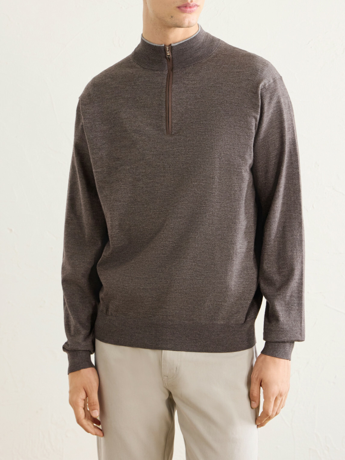 Peter Millar - Excursionist Merino Wool-Blend Half-Zip Sweater - Brown
