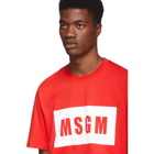 MSGM Red Box Logo T-Shirt