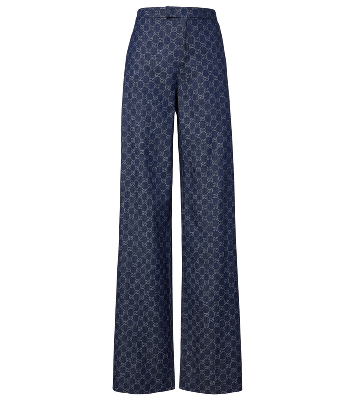 Photo: Gucci GG jacquard wide-leg jeans