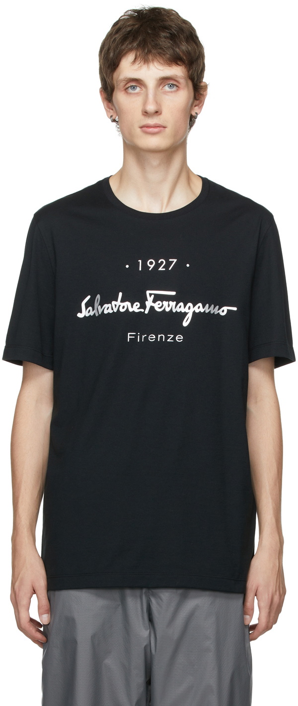 Salvatore Ferragamo Black 1927 Logo T-Shirt Salvatore Ferragamo