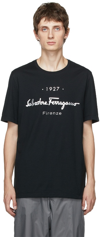 Photo: Salvatore Ferragamo Black 1927 Logo T-Shirt