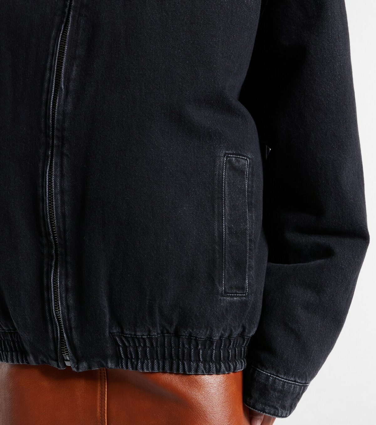 Miu Miu Shearling-trimmed denim jacket