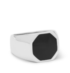 A.P.C. - Silver-Tone and Enamel Signet Ring - Silver