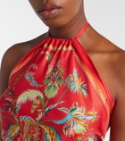 Etro Printed halterneck silk twill top