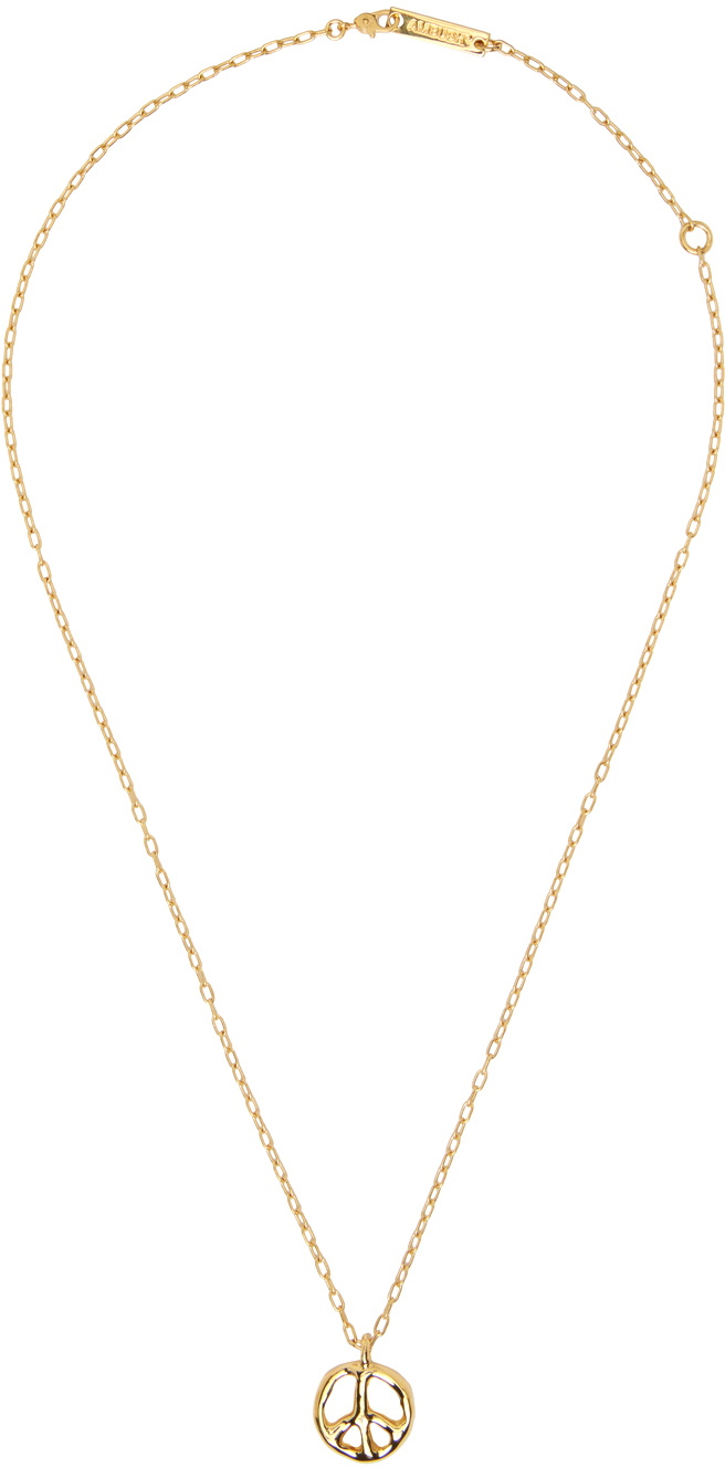AMBUSH Gold Peace Charm Necklace
