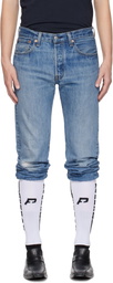Prototypes Blue & White Sock Stirrup Jeans