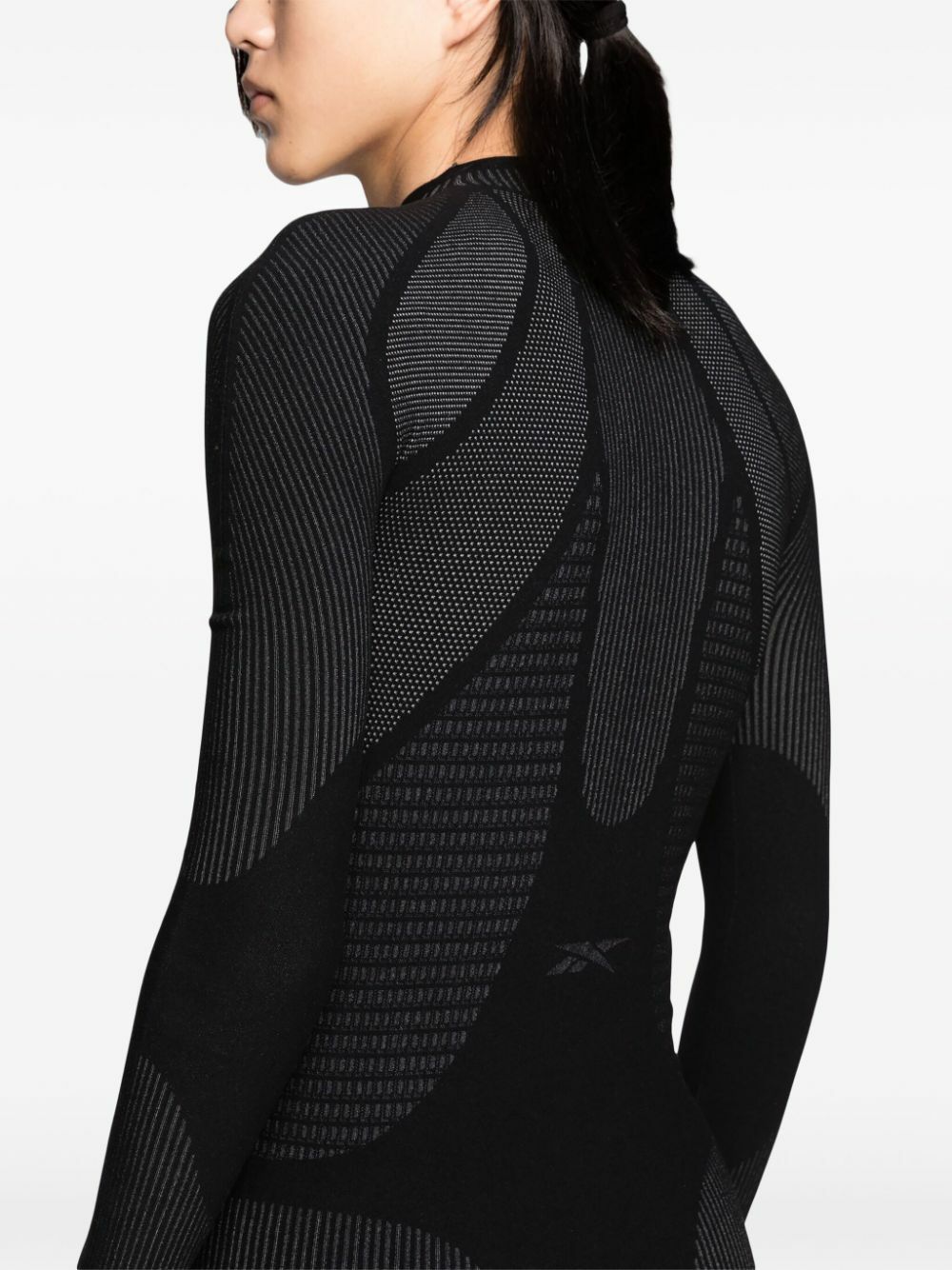 Reebok LTD Black Vector-Appliqué Mesh Top
