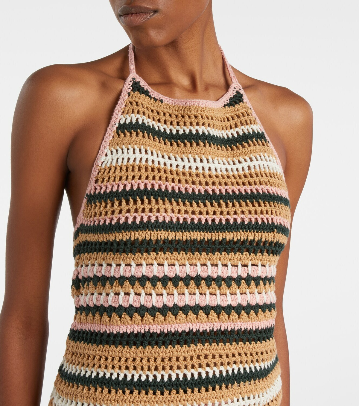 The Upside Crochet halterneck cotton top