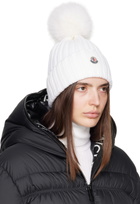 Moncler White Pom-Pom Beanie
