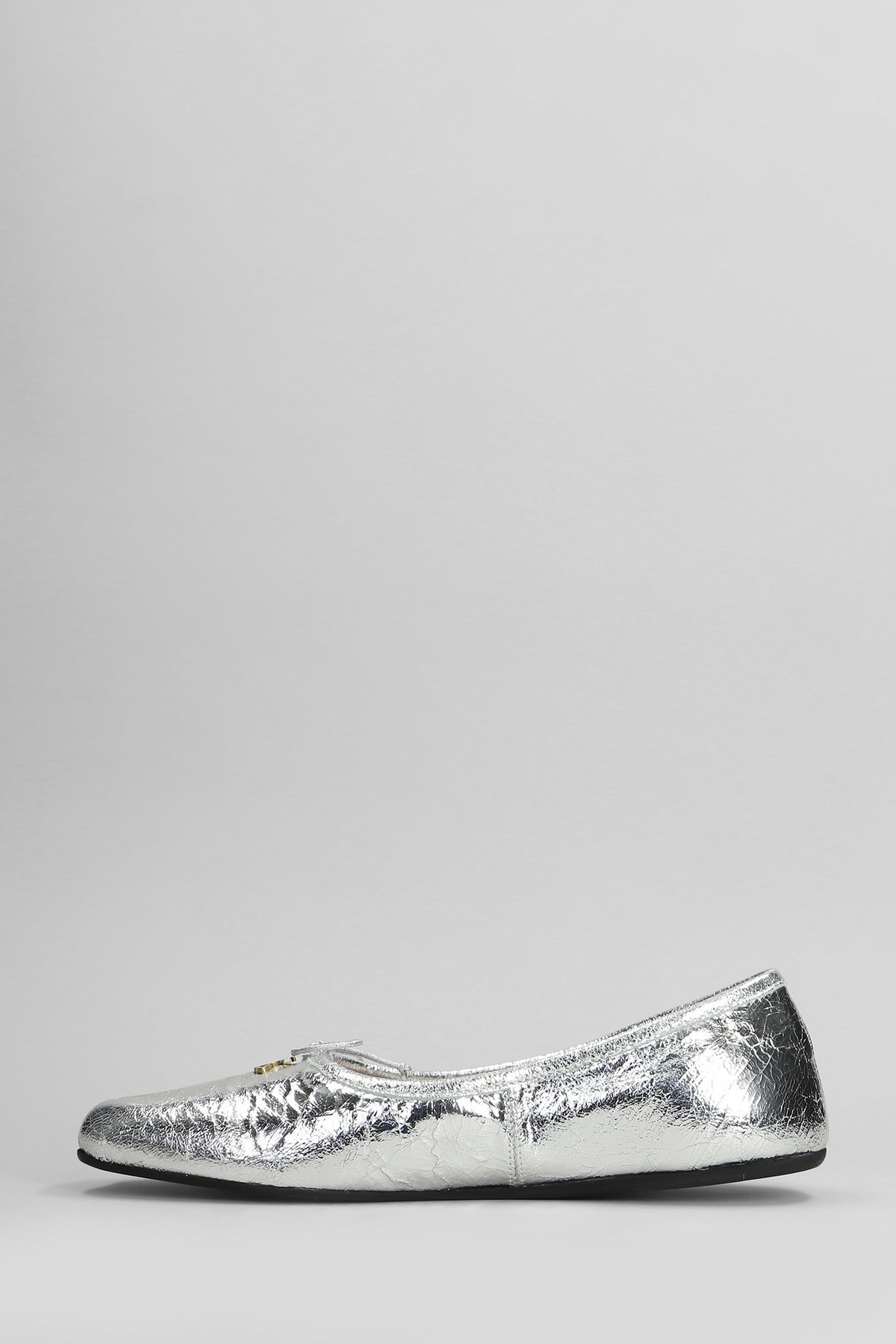 Vivienne Westwood Brigitte Ballet Flats In Silver Leather