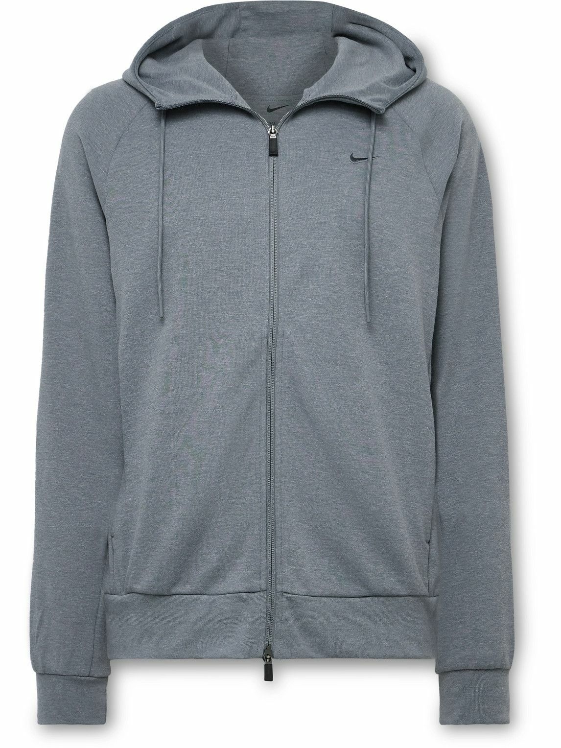 Nike Training - Logo-Embroidered Dri-FIT UV Zip-Up Hoodie - Gray