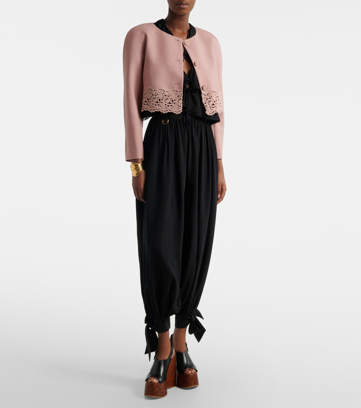 Chloé Cropped virgin wool gabardine jacket