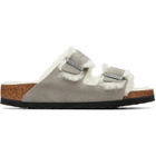 Birkenstock Gray Narrow Arizona Shearling Sandals