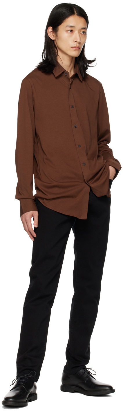 green emerald velvet dress Tan Men's Formal Silk Solid Long Sleeve Shirt, S main image 0