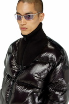 Diesel Down puffer jacket in ripstop with ribbed collar - Winter Jackets Mens in Black