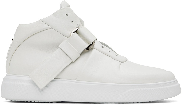 Photo: Solid Homme White Leather Sneakers