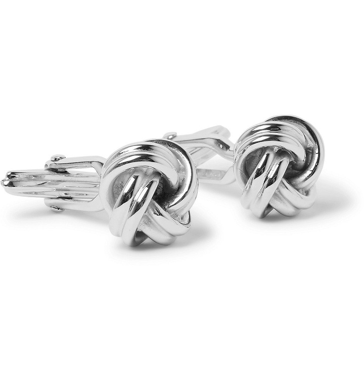 Photo: Lanvin - Knot Rhodium-Plated Cufflinks - Silver