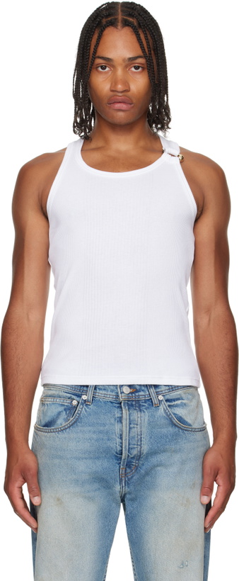 Photo: Jean Paul Gaultier White 'The Piercing' Tank Top