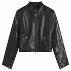 Good American Women's Fitted Moto Jacket in Black