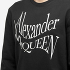 Alexander McQueen Men's Warped Logo Crew Sweat in Black