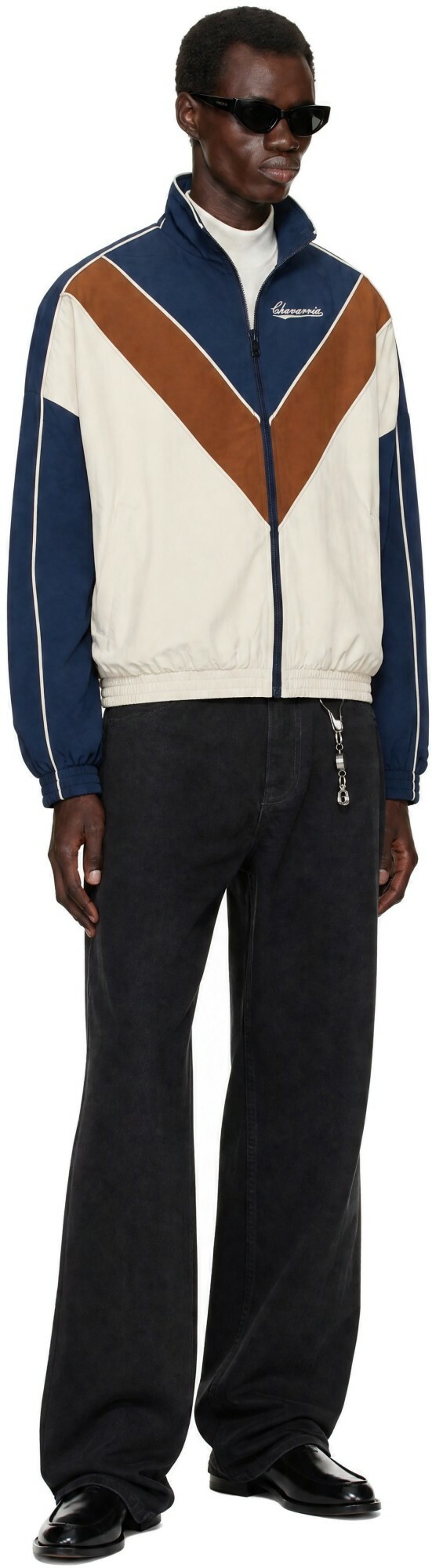 WILLY CHAVARRIA Off-White & Navy 'Bad Boy' Track Jacket