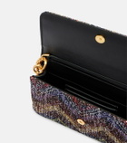 Missoni Caperdoni Small leather-trimmed sequined crossbody bag