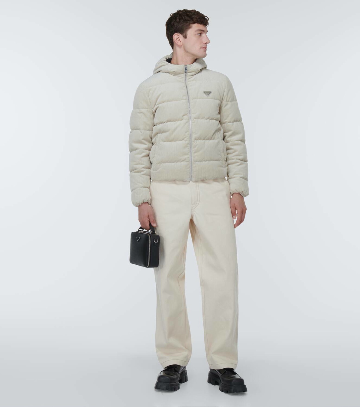Prada Cropped cotton corduroy down jacket Prada