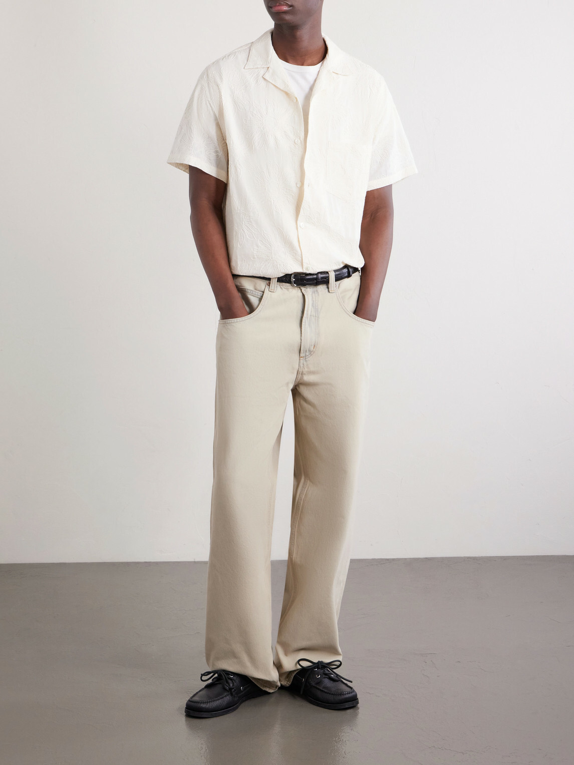 Portuguese Flannel - Duke Convertible-Collar Embroidered Cotton-Blend Shirt - Neutrals