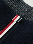Thom Browne - Striped Wool Fleece Bomber Jacket - Blue