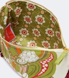 La DoubleJ Fringed printed cotton canvas pouch