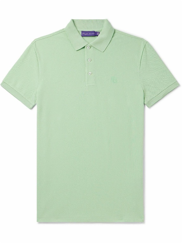 Photo: Ralph Lauren Purple label - Logo-Embroidered Cotton-Piqué Polo Shirt - Green