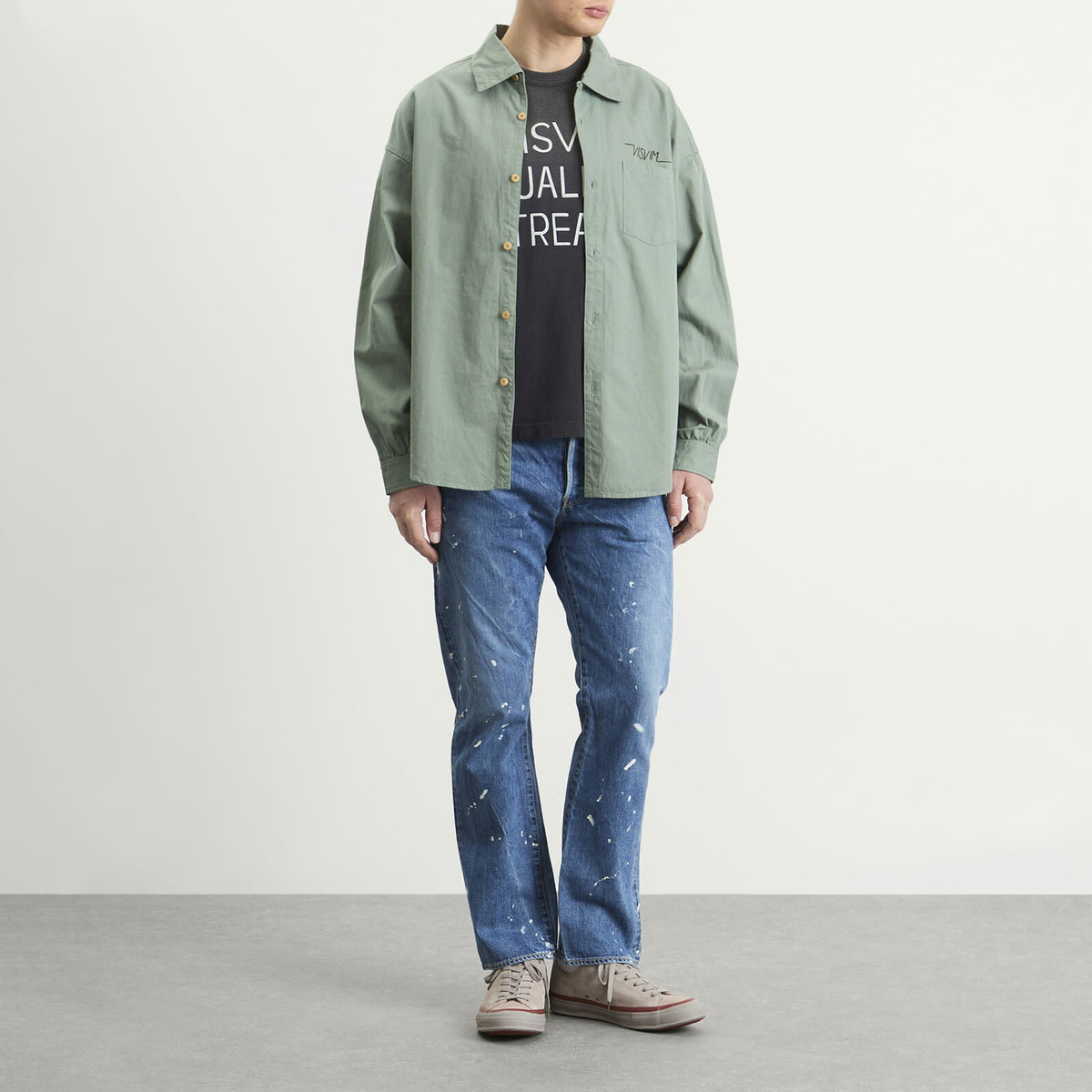 Visvim Men's Palmer Shirt in Light Green Visvim